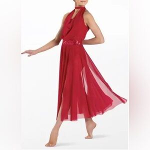 Weissman “Almost Faded” Red Lyrical Costume Size Large Child